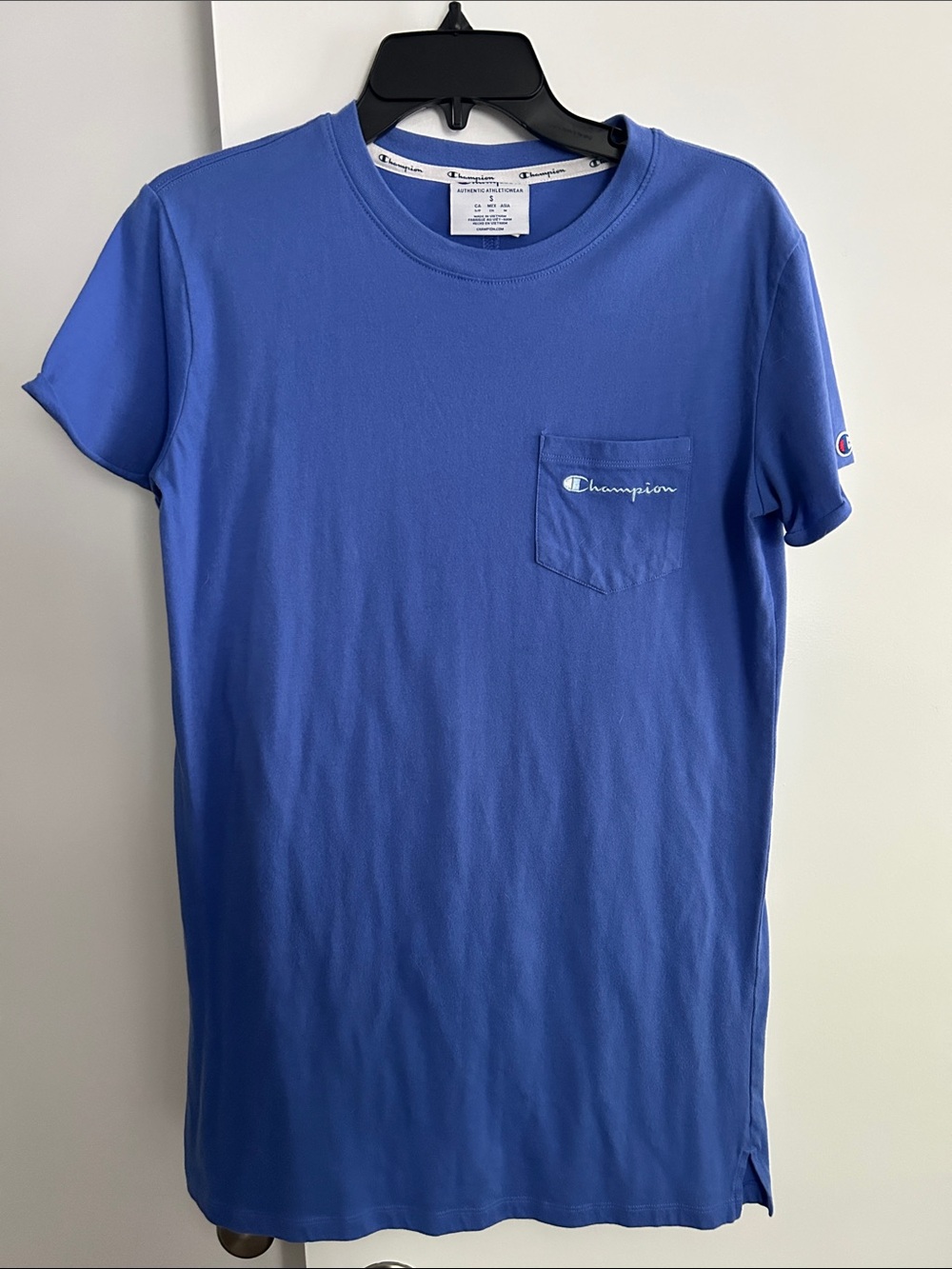 Champion Pocket Logo Tee cotton casual Dress - blue - LIKE NEW - size S Small